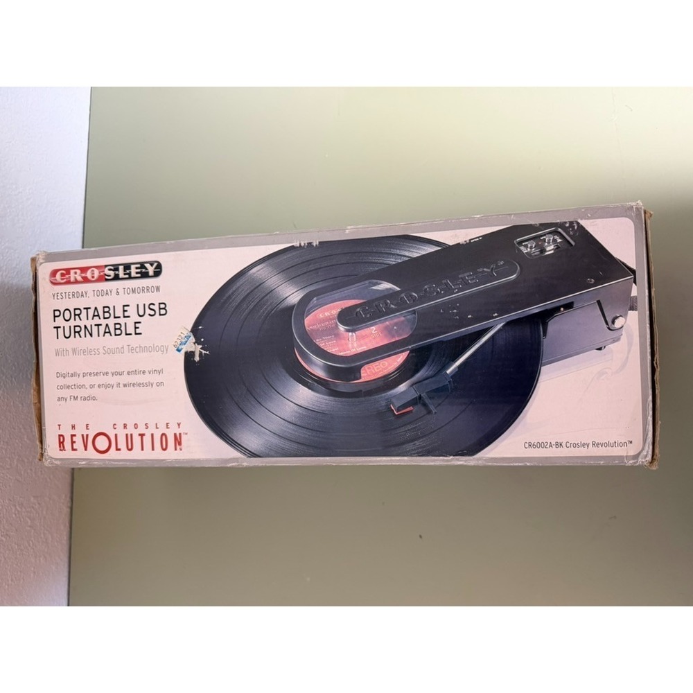 Crosley Revolution CR6002A-BK Portable USB Turntable Record Player AUX Tested